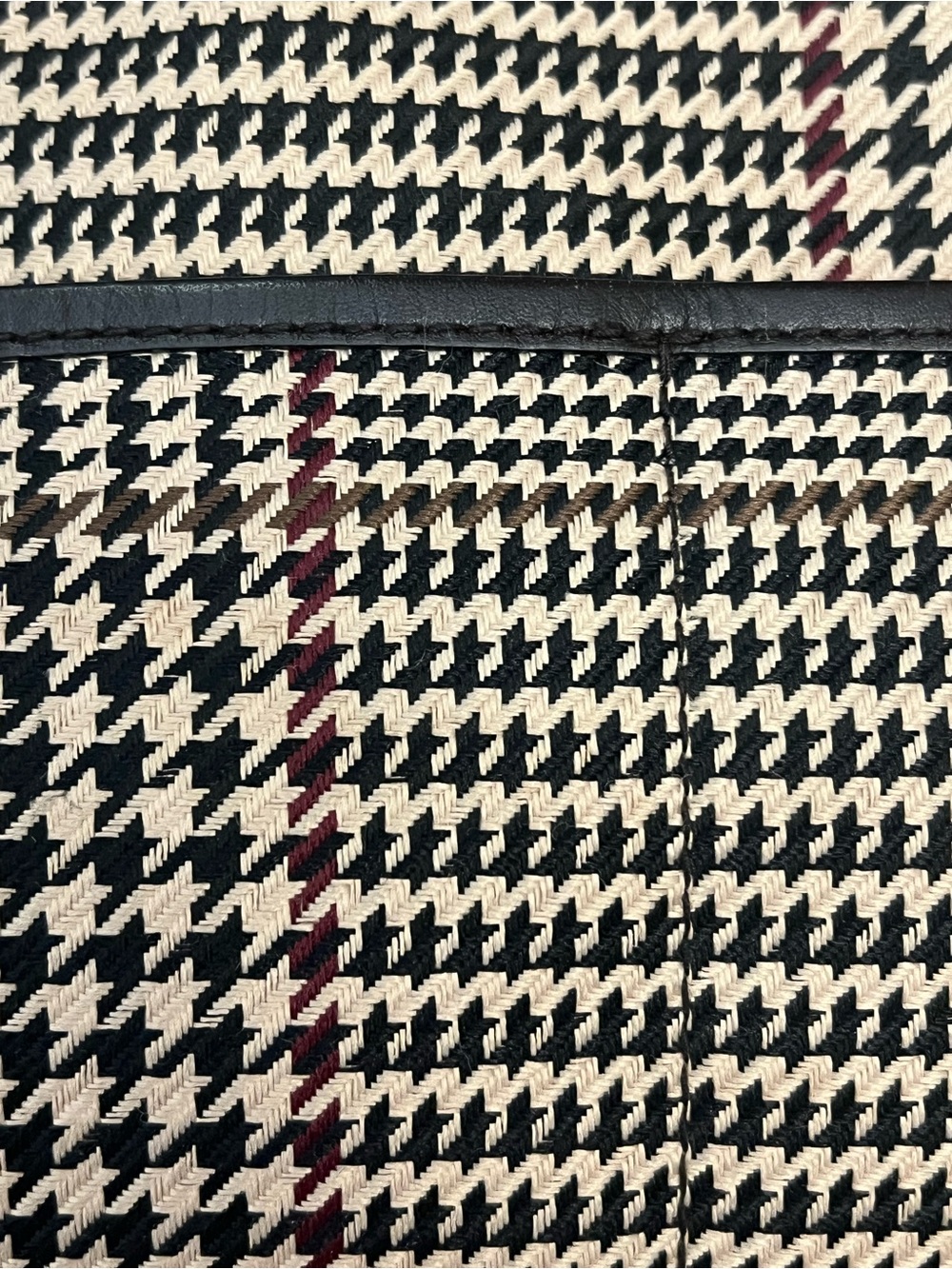 Ralph Lauren Black & cream brown red Houndstooth Belt Bag - Picture 8 of 8